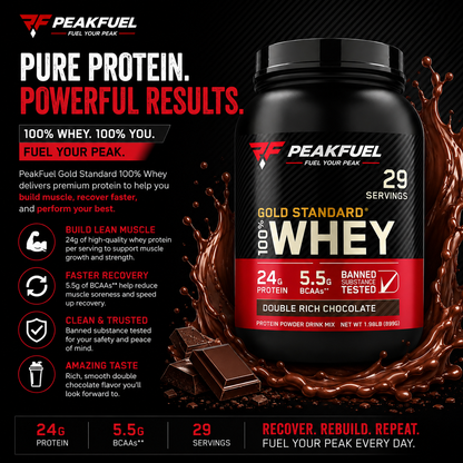 Premium whey protein powder for muscle recovery and fitness